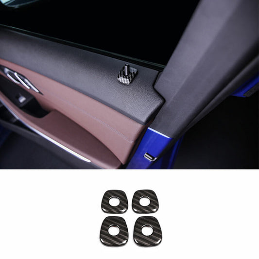 for BMW 3 Series G20 2019-2021 Inner Door Lock Down Bolt Ring Carbon Fiber Trim