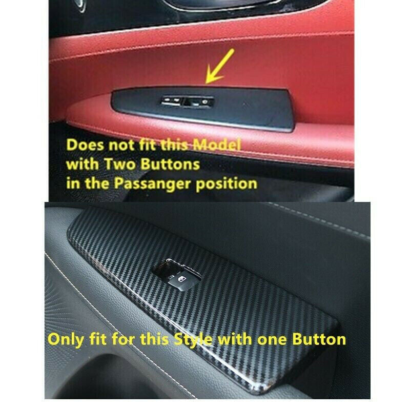 Carbon Fiber 4X Window Switch Panel Cover Trim for Kia K3 Forte Cerato 2019-2022