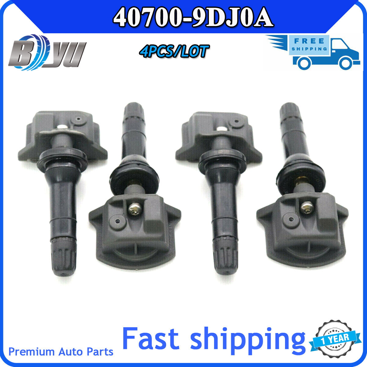 4x 40700-9DJ0A Tire Pressure Sensors (TPMS) for Nissan Murano Pathfinder 433MHz