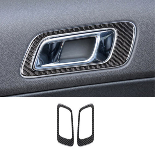 Carbon Fiber Interior Rear Door Handle Trim Panel for Ford Explorer 2011-2014