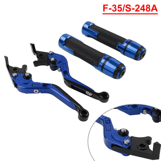Folding Extendable Brake Clutch Levers Handlebar Grip Set FIT for Suzuki GSXR600/750