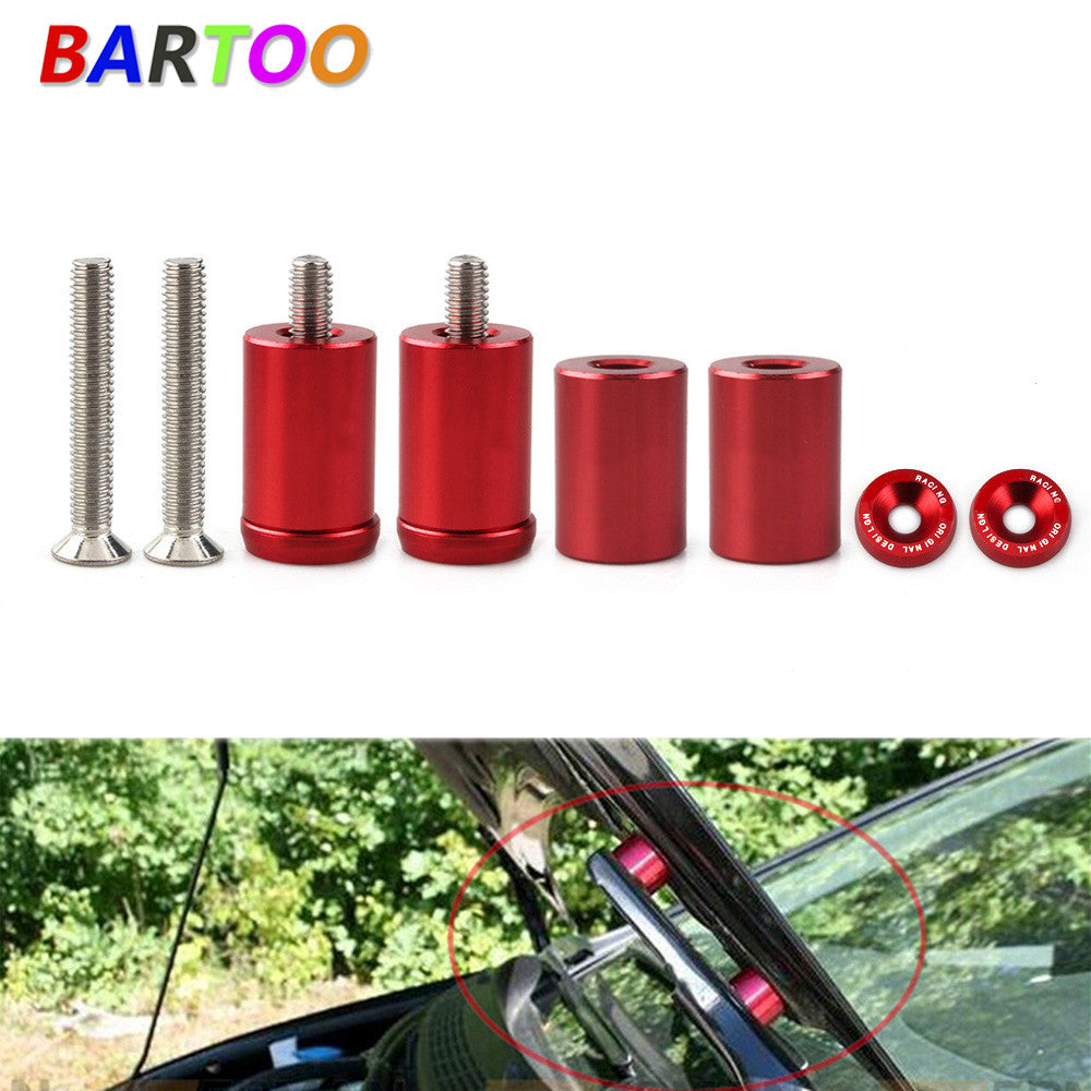 4x Red Racing Hood Vent Spacer Riser Kit For Car for Suv Turbo/Engine/Motor Swap