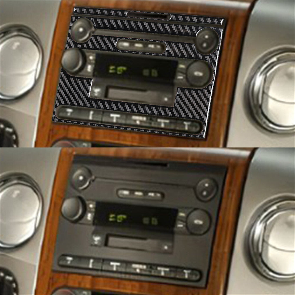 Carbon Fiber Interior Radio With CD Cover Trim for Ford F-150 FX4 2004-2008 B
