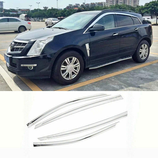 4Pcs for Cadillac SRX 2010-2016 Window Vent Visor Sun Rain Deflector Guard Trim