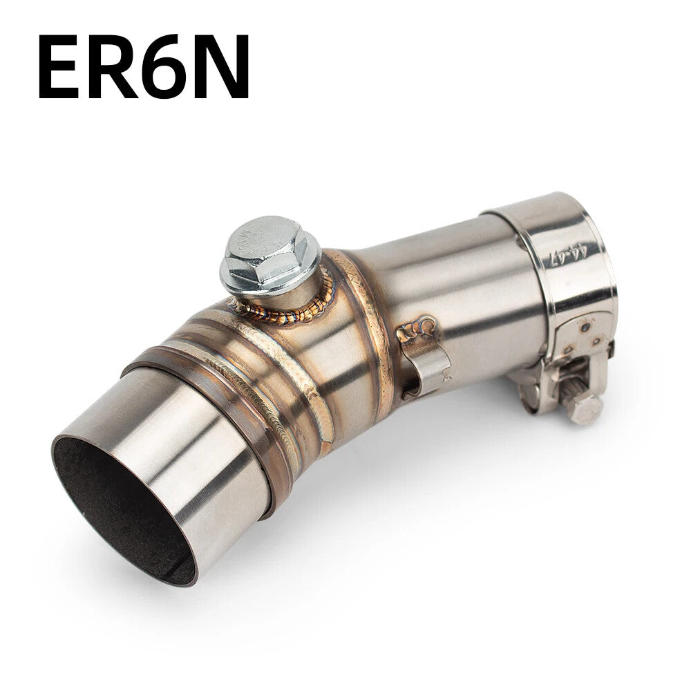 for Kawasaki ER6N 2006-2011 Middle Link Pipe 51mm Exhaust Muffler Exhaust Slip On