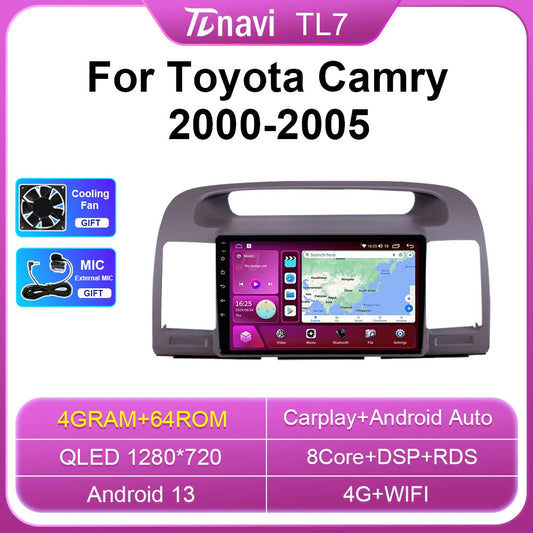 for Toyota for Camry 5 2000-2005 GPS Car Radio Auto CarPlay Multimedia Player Screen