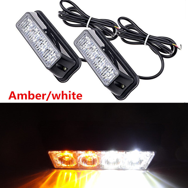 Car Amber/white LED Flashing Emergency Driving Light Bar Strobe Waterproof Lamp