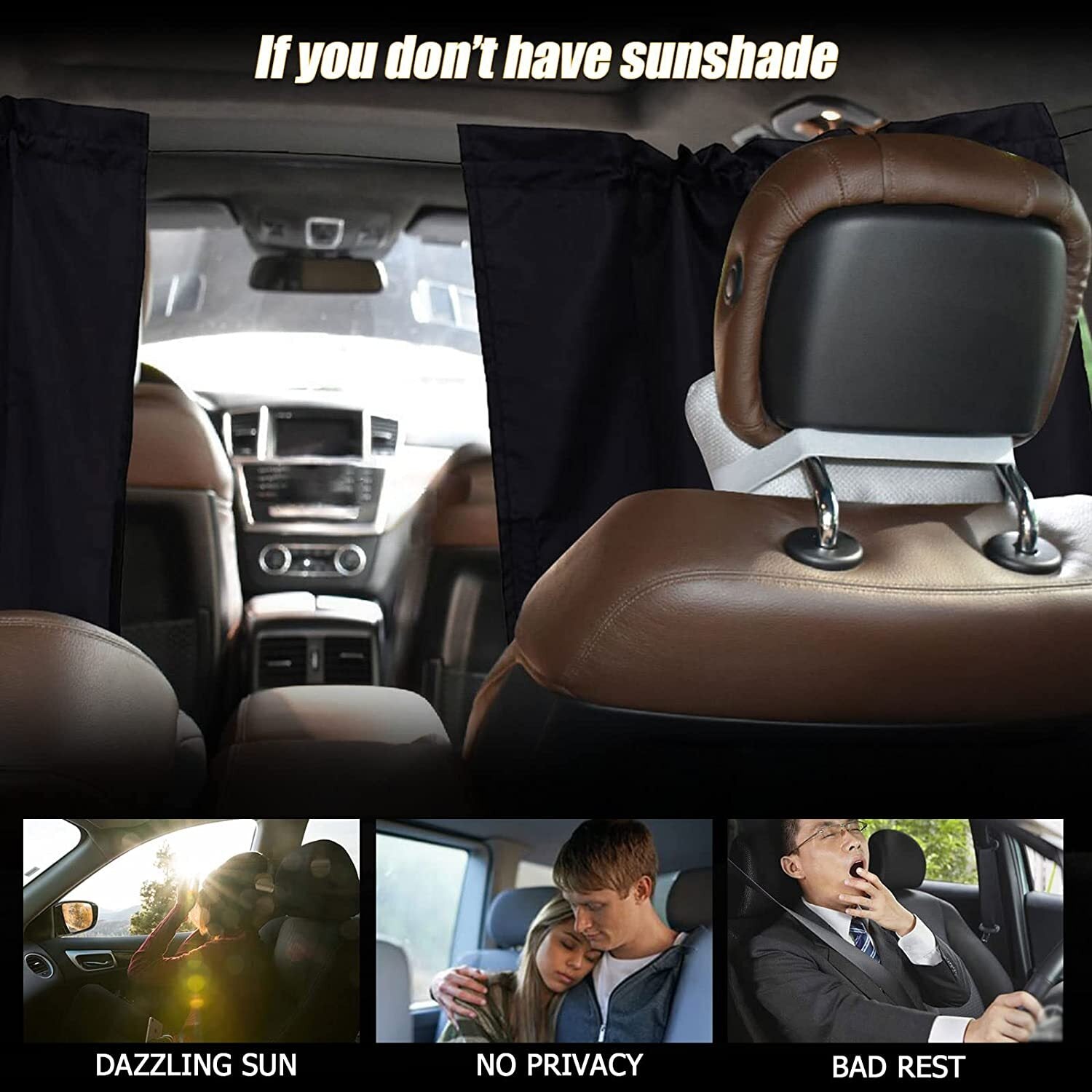2X for GMC Car Divider Curtains Partition Side Window Privacy Sun Shade