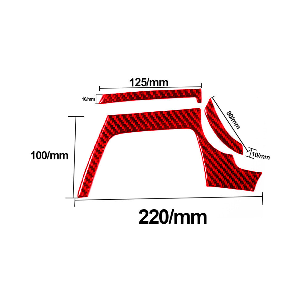 3X Red Carbon Fiber Driver Air Vent Cover Trim for BMW 6Series F12 F13 2011-2018