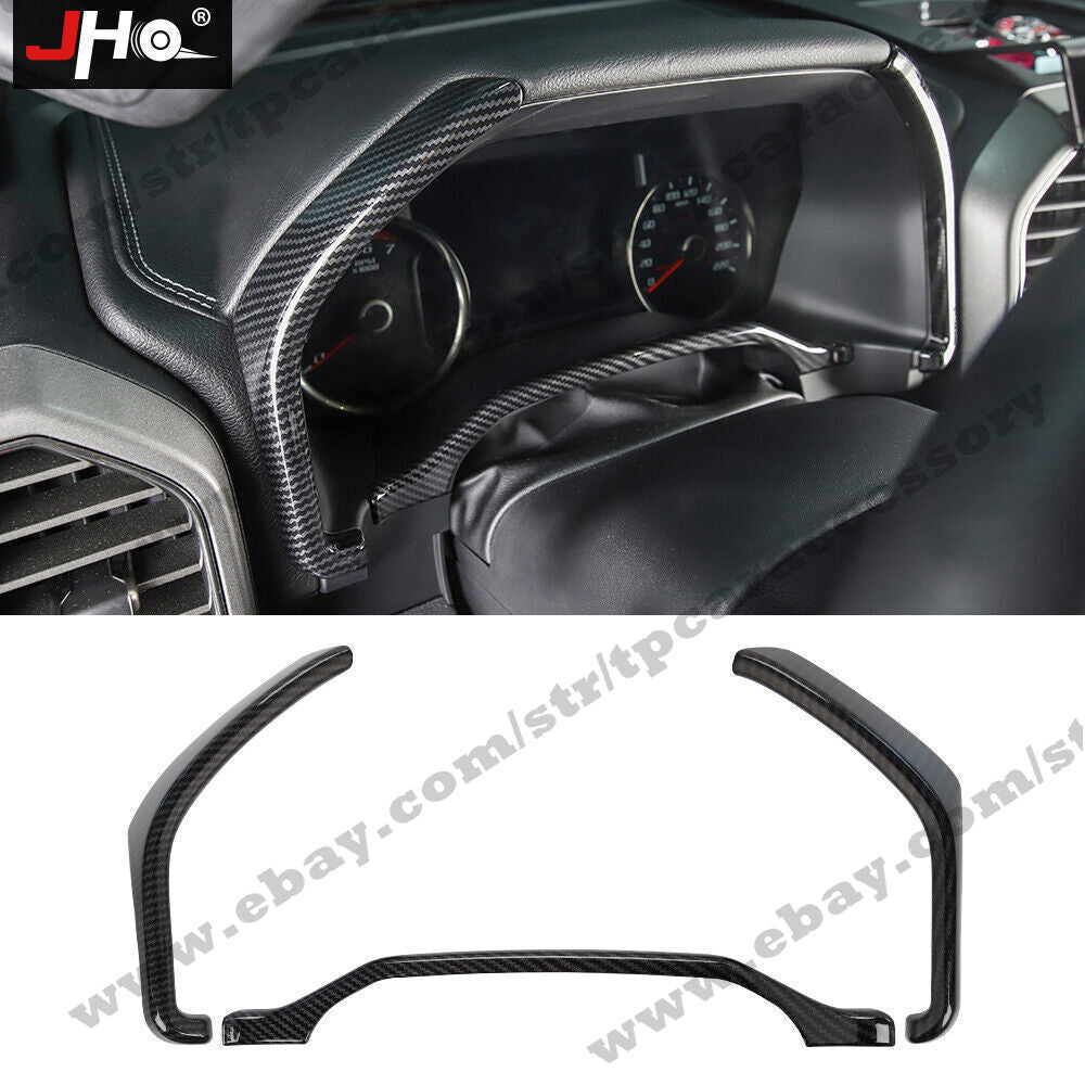 Carbon Fiber Car Dashboard Instrument Frame Panel Cover Trim for Ford F150 2017+