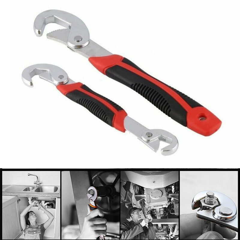 2Pc Car Repair Spanner Adjustable Combination Multi-Function Wrench Handle Tool