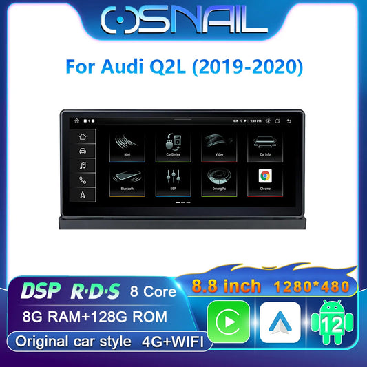for Audi Q2 Q2L 2019-2020 Android Auto CarPlay Car Radio Stereo Video Player GPS