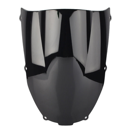 ABS Windshield Windscreen Double Bubble for Kawasaki ZX6R 2000-2002 Black