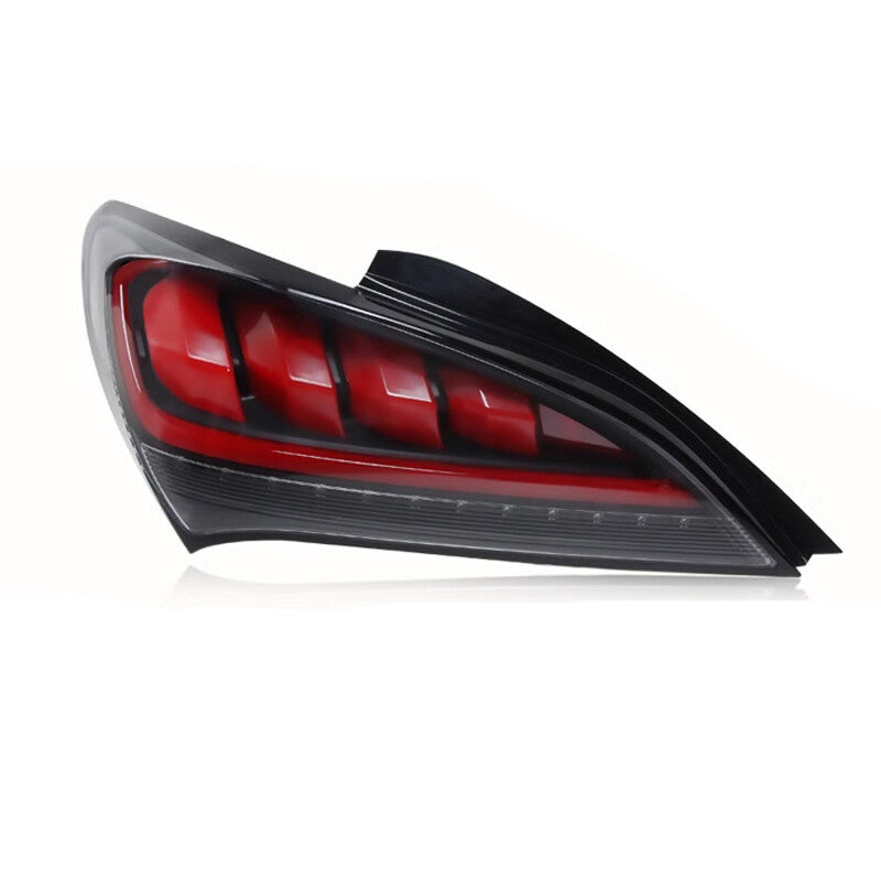 Left-facing, black sequential LED taillights are available on the 2010-2016 for Hyundai for Genesis Coupe.