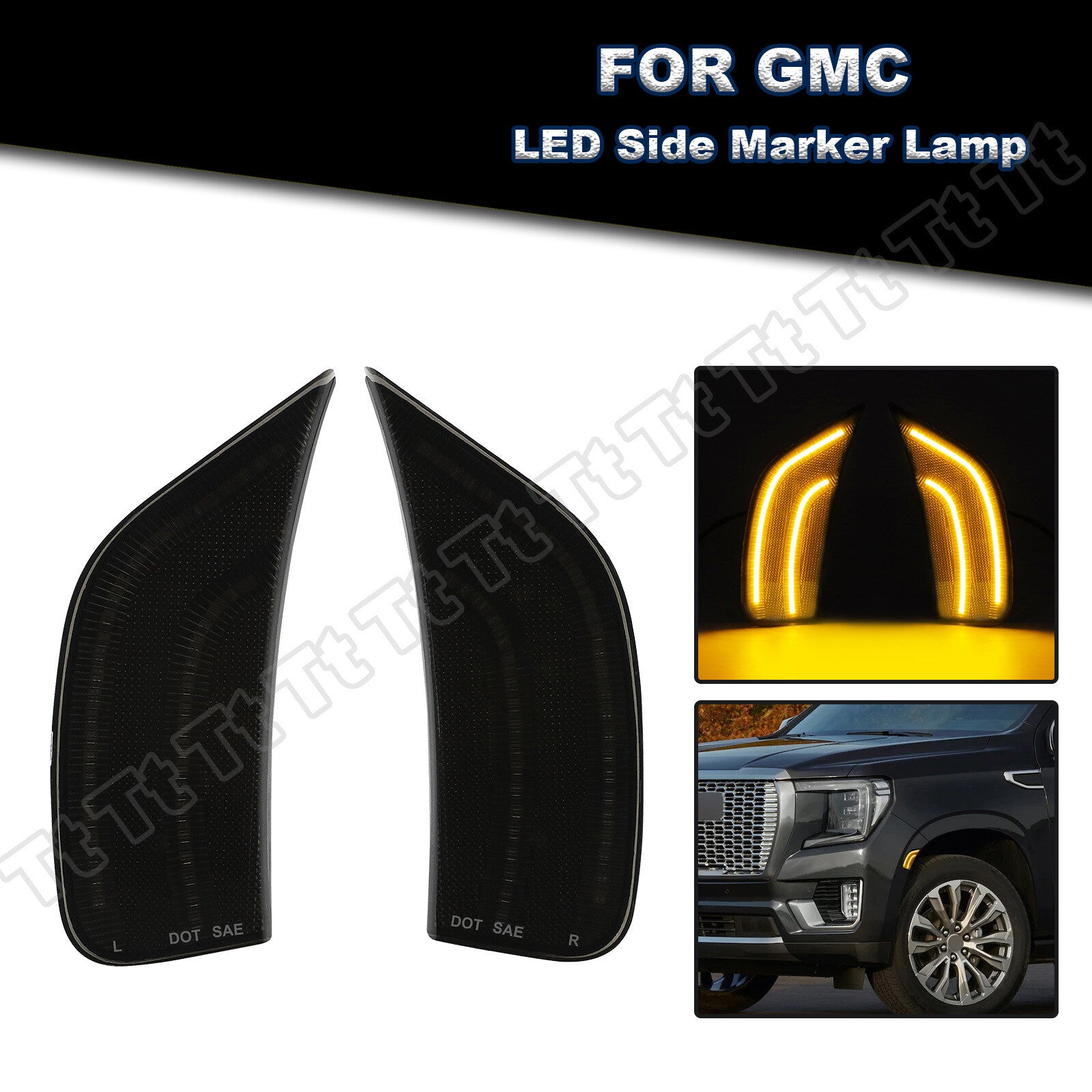 Applicable to 2021-2023 for Cadillac for Escalade for Chevrolet Suburban for GMC for Yukon Front Side Marker Lights