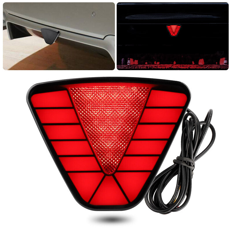 F1 Style Triangle LED Rear Strobe Flash Tail Pilot Brake Stop Light Universal US