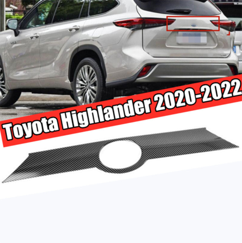 Carbon Fiber Rear Door Trunk Middle Cover Trim for Toyota Highlander 2020-2024