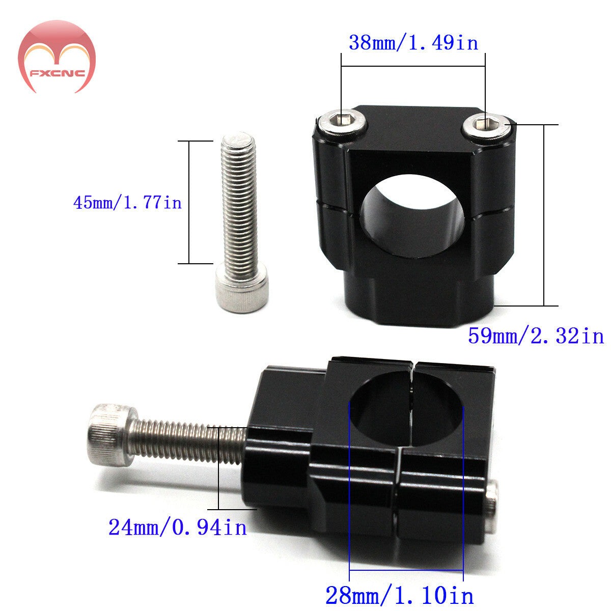 ODI Universal 1 1/8 inch Bar for Seat Handlebar Rubber Mount Clip Fat Bar