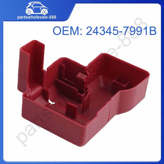 new 24345-7991B positive terminal cover, red, suitable for Nissan SUVs and trucks.