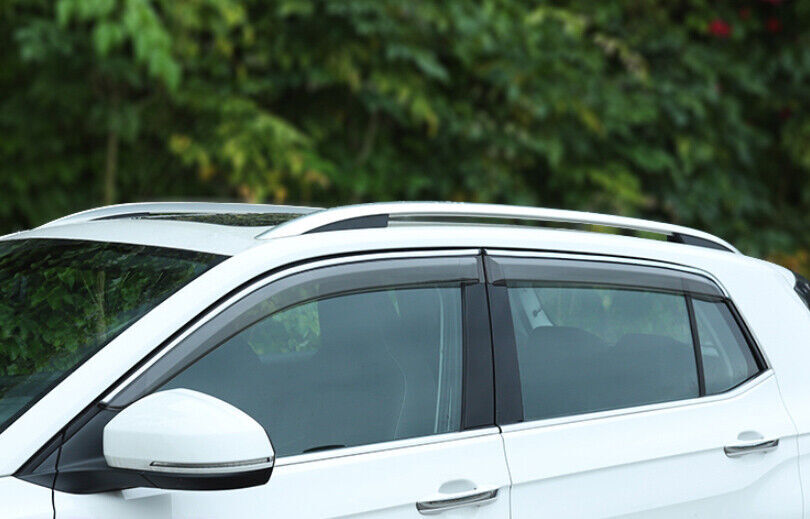 Window Visor ABS Black Shades Sun Rain Guard for Volkswagen T-Cross 20-22