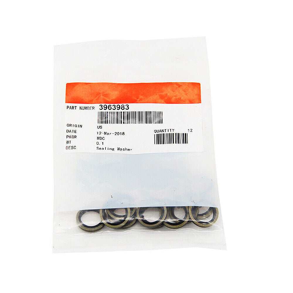 12Pcs 12mm Banjo Bolt Seals Fuel Line Sealing Washer 12V 24V 5.9 3963983