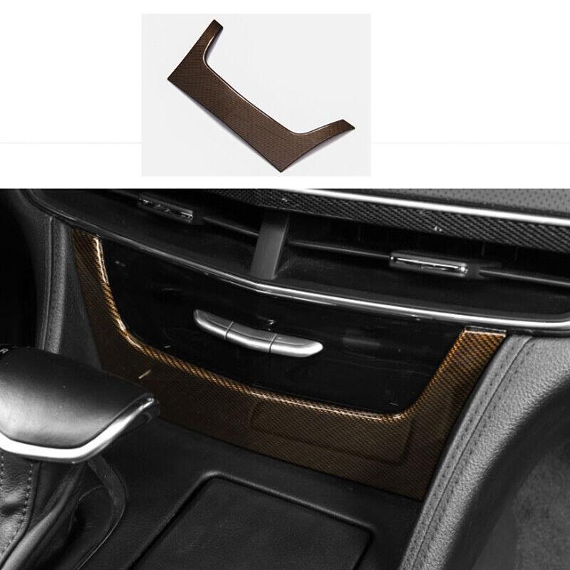 Car for Cadillac CT6 2016-20 Carbon Fiber Central Console U Type Panel Trim Gold