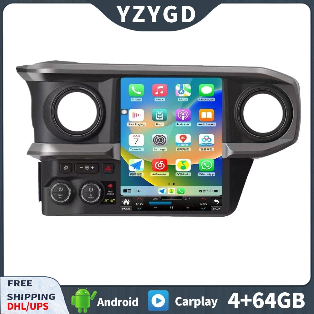 for Toyota Tacoma 2017-2023 Android Car Radio CarPlay Stereo Receiver 64G Screen