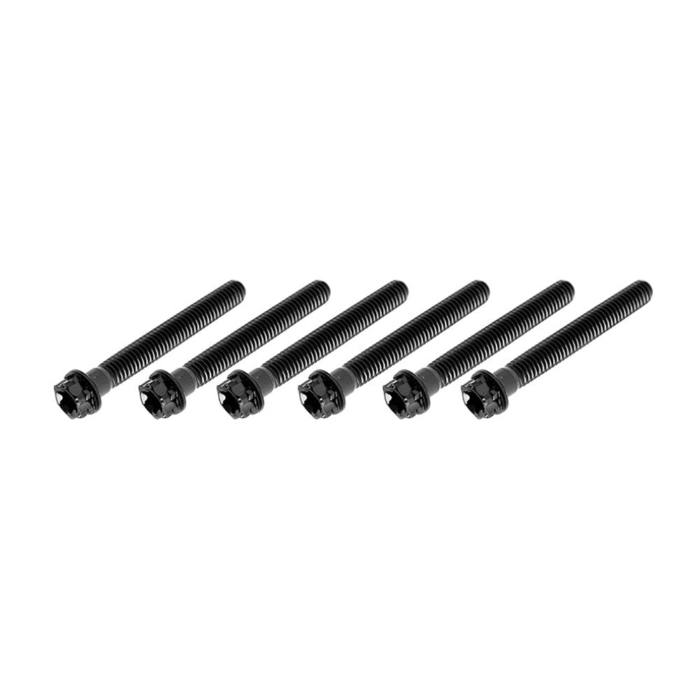 6pcs Bolts Torx Head Flange Screws M6x55mm Black For Motorcycle Bike