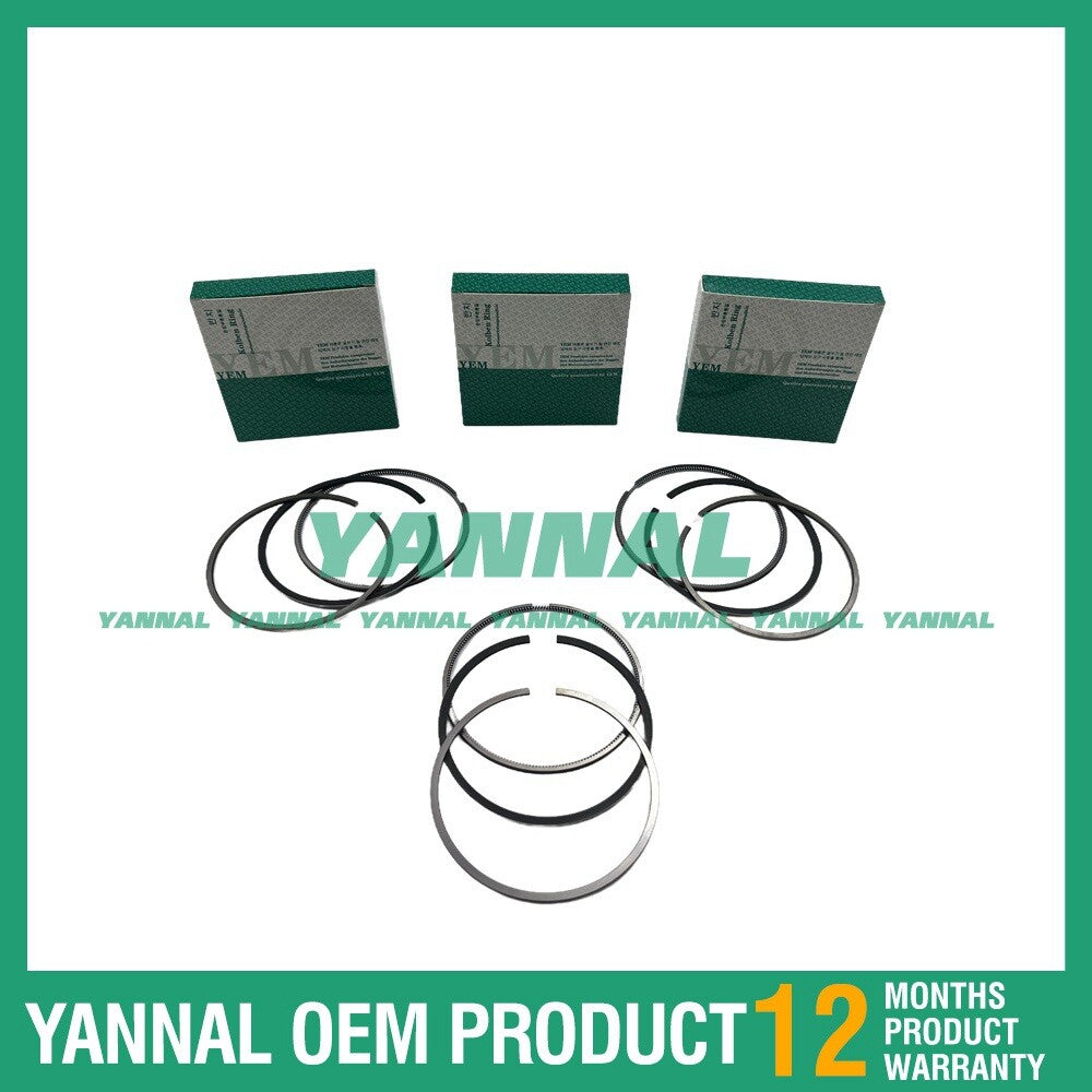 Standard 3X piston rings for Yanmar 3TNE68 engine 4010 AC-16 tractor