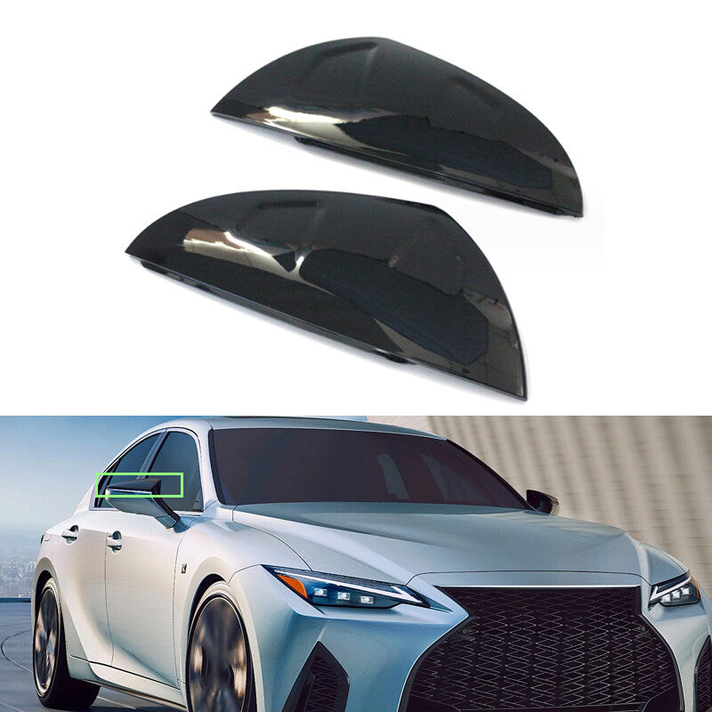 Pair for Lexus IS 300 2021-2023 Car Rearview Mirror Cover Brilliant Black
