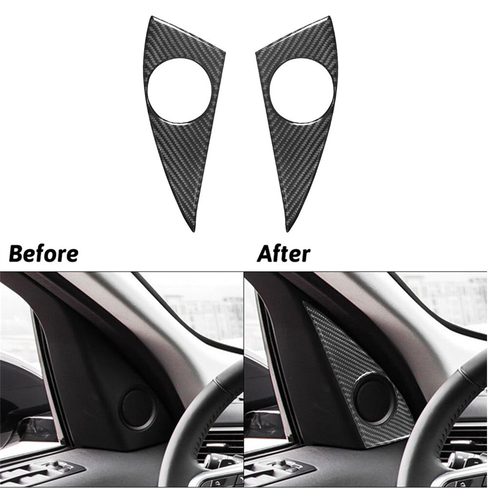 2x Carbon Fiber Driver's Door Speakers Trimming for Land Rover Discovery Sport 15-19