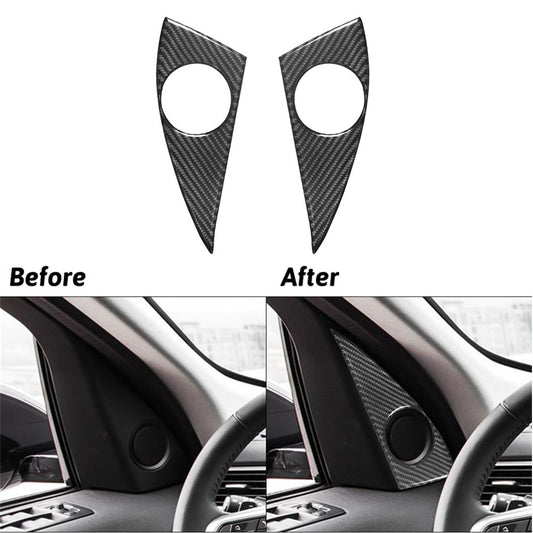 2x Carbon Fiber Driver's Door Speakers Trimming for Land Rover Discovery Sport 15-19