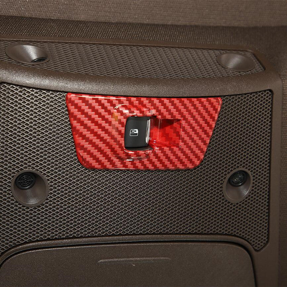Suitable for 2015-2020 for Ford F150, Red Carbon Fiber Rear Side Window Switch Cover Trim