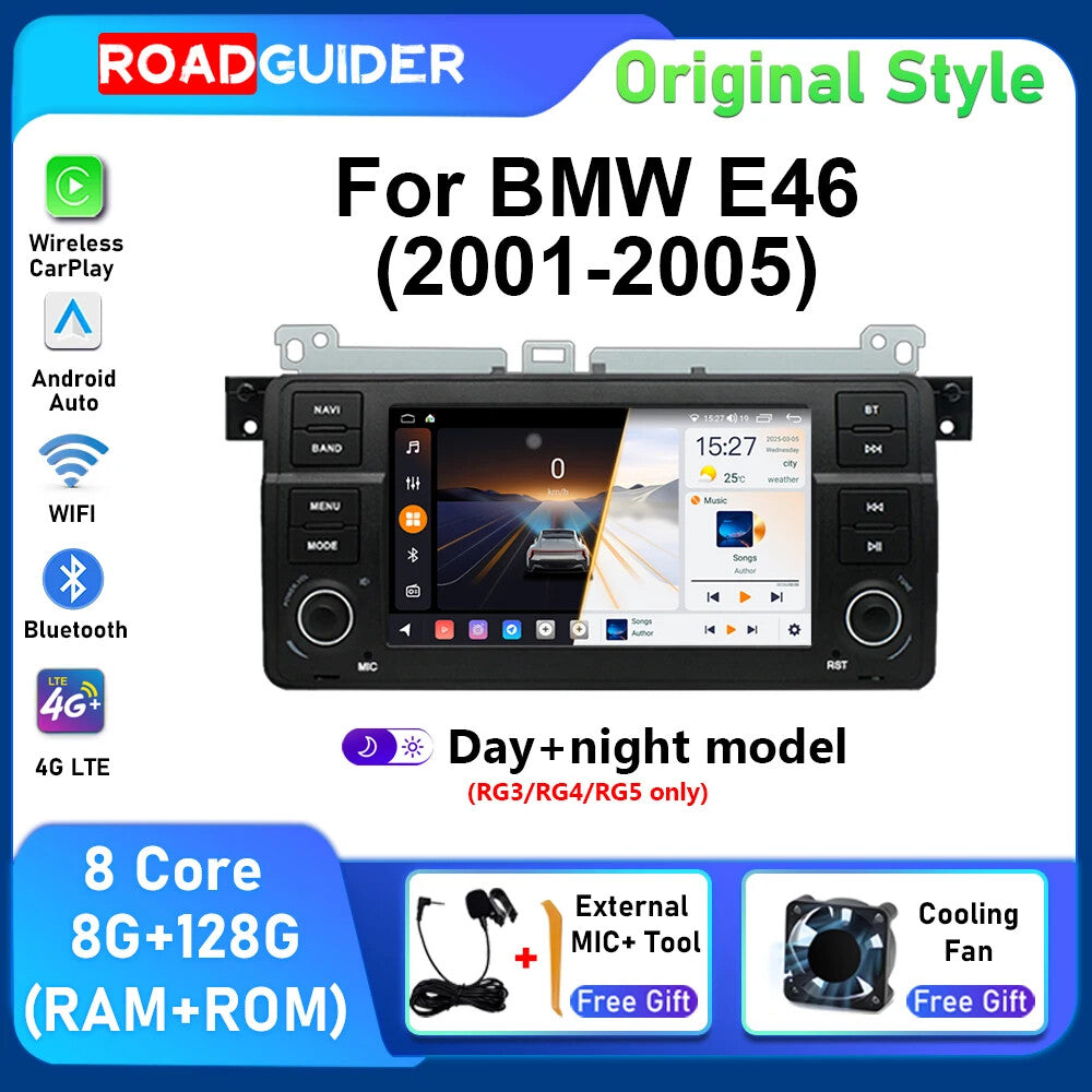 Android Auto CarPlay Car Radio for BMW E46 M3 2001-2005 Multimedia GPS Screen 4G