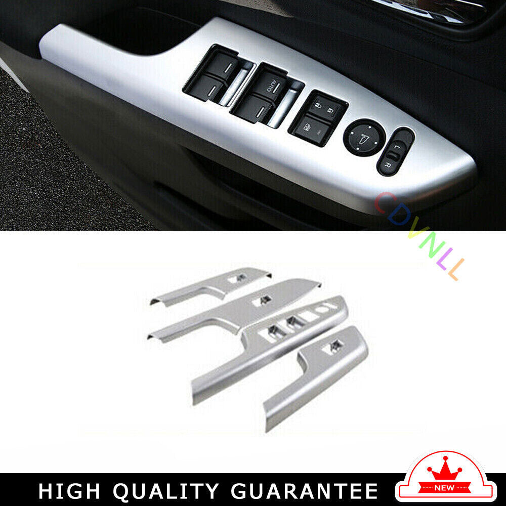 Glass Window Lifting Lock Panel Trim for Honda CRV CR-V 2012-2016 Matte Silver