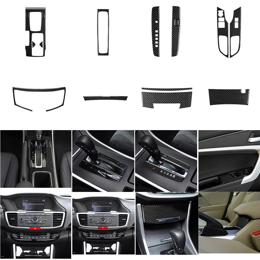 16Pcs Carbon Fiber Interior Full Kit Cover Trim For 2013-2017 for Honda Accord Coupe