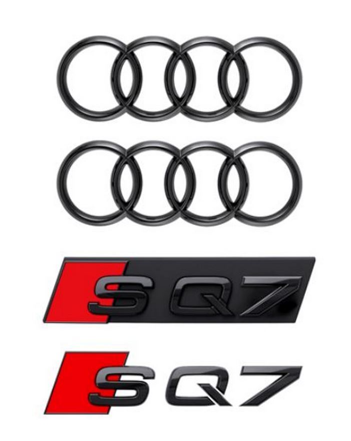 Bonnet Boot Trunk Badge Sticker for Audi SQ7 - Glossy Black
