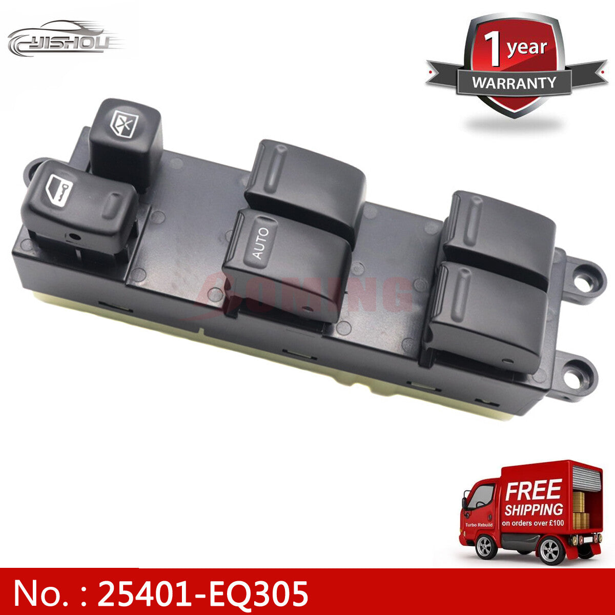 Automotive power window and door switch 25401-EQ305, new, suitable for Nissan X-Trail 2002-2007.