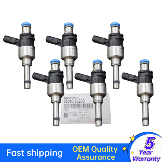 Package (6) Fuel Injectors for 2017-2020 for Kia Cadenza Sedona Sorento 3.3L for Hyundai X6