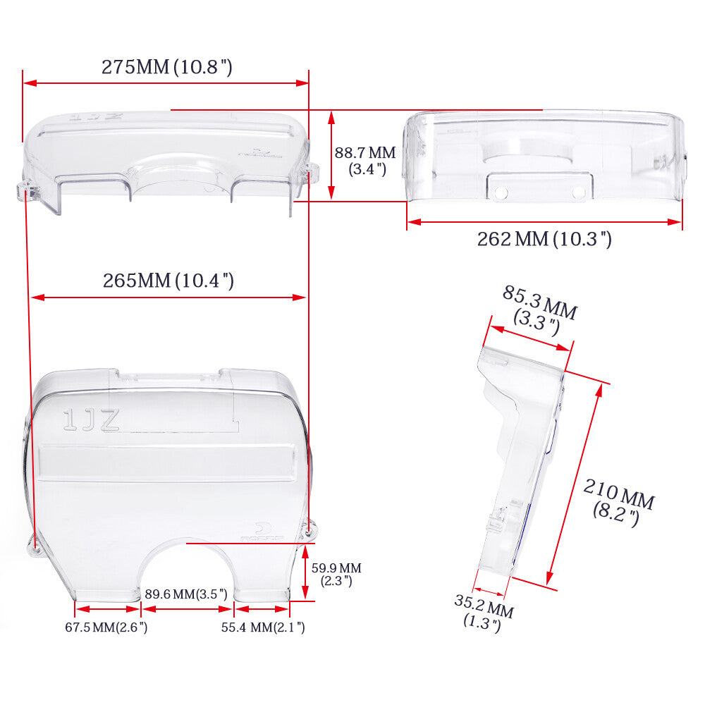 Racing car transparent pulley cover/timer belt cover/camera 1Jz gear cover for Toyota Supra