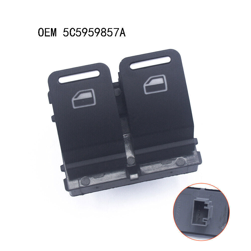 for VW for Volkswagen Beetle Black Aluminum Driver Side Window Switch 5C5959857A NEW