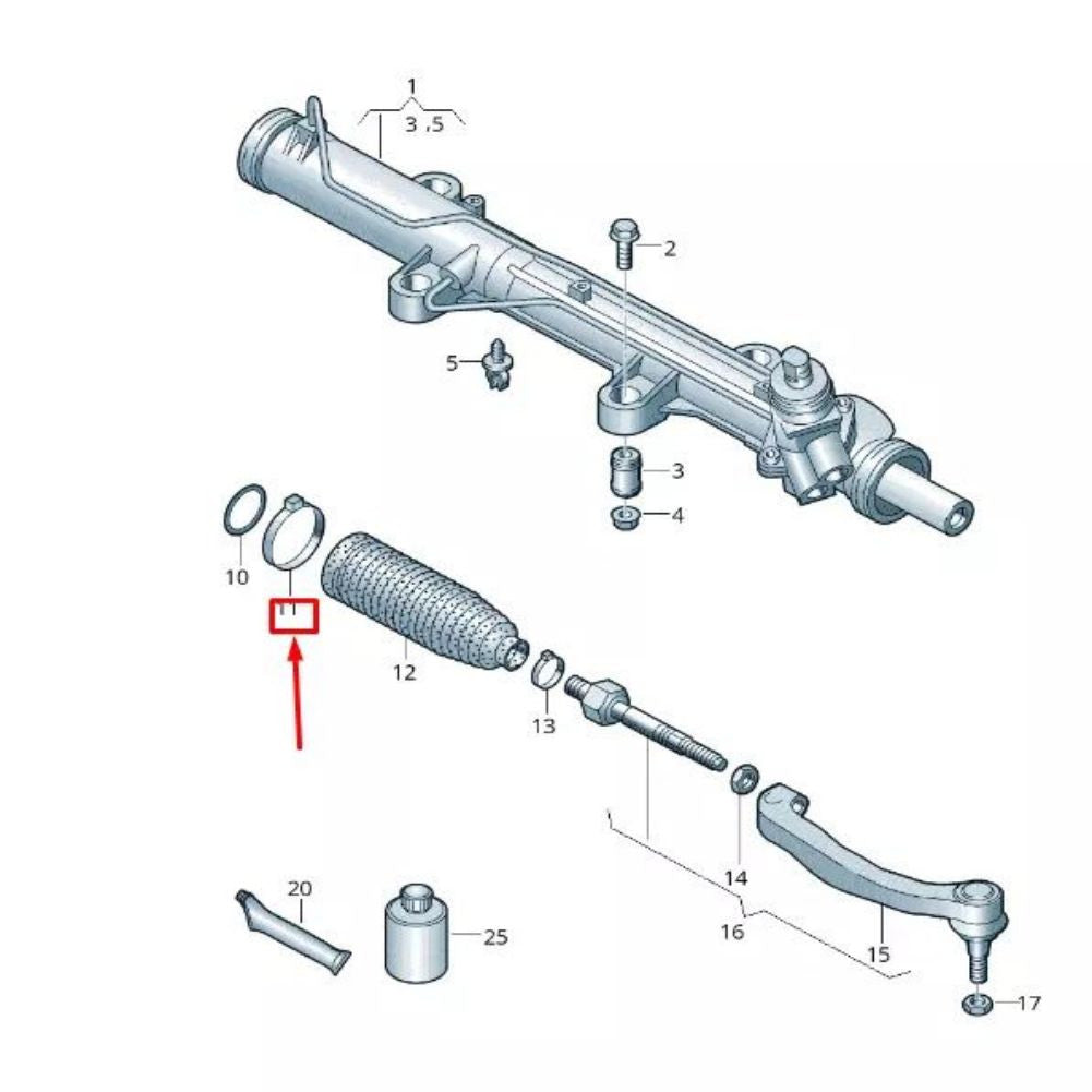 N10563201 Steering Gear Protective Sleeve for VW Transporter VI T6
