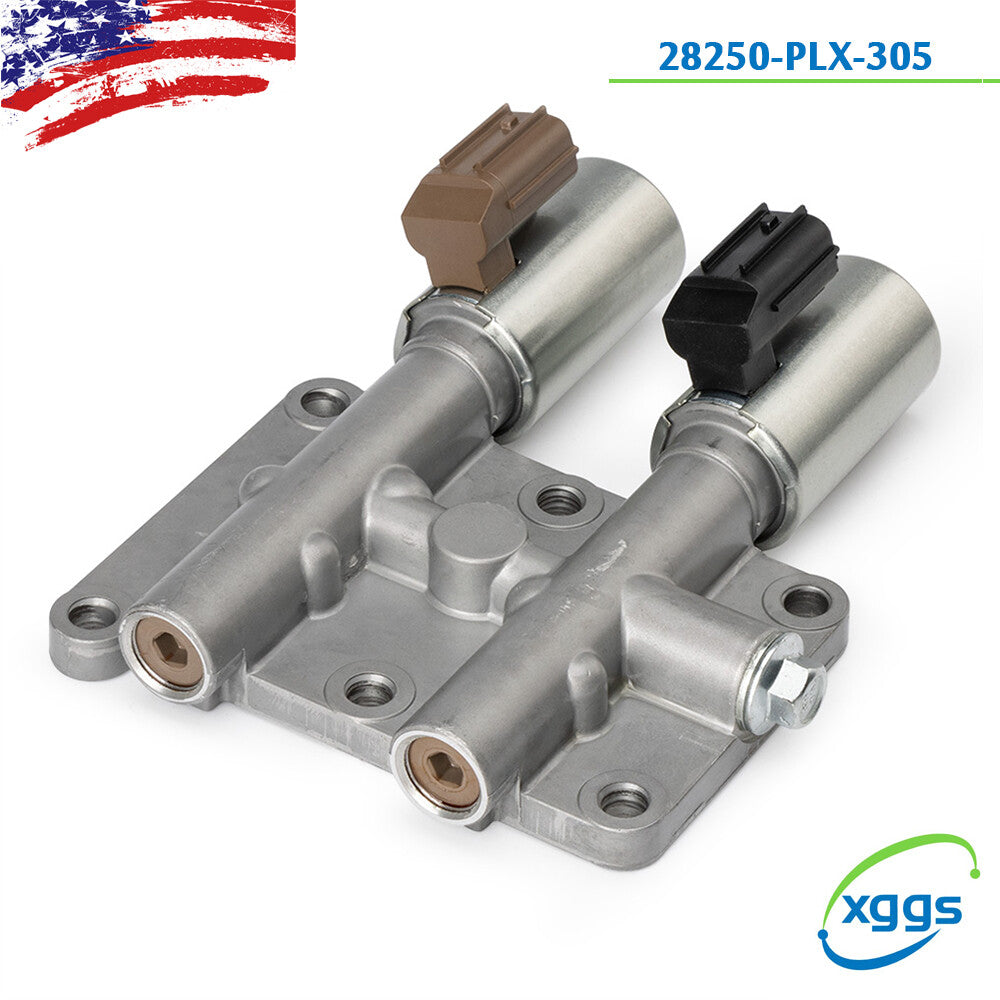 One dual linear solenoid valve 28015-PLX-305 for Honda for Civic 1.7L 01-05 transmission.
