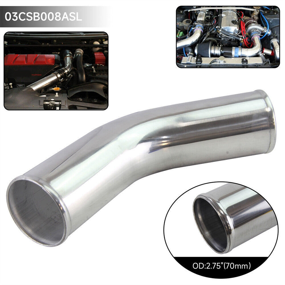 45 Degree 70mm 2.75 inch Aluminum Intercooler Intake Pipe Piping Tube Hose