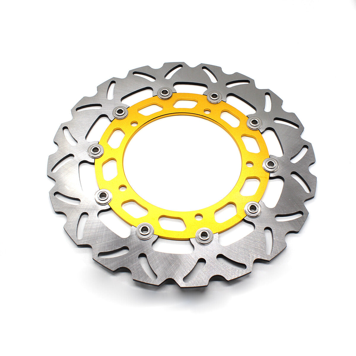 Gold front and rear brake rotor discs for Yamaha YZF R15 motorcycles (2013-2021/2020-)