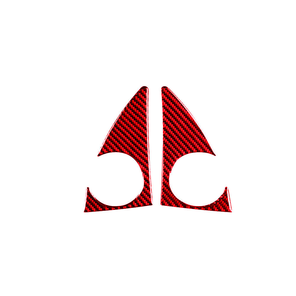 2x Red Carbon Fiber A Pillar Loudspeaker Cover Trim for Toyota Tundra 2014-2018