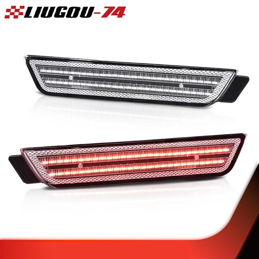 Suitable for 2010-2015 Camaros, rear amber + red clear LED fender side marker lights, brand new.