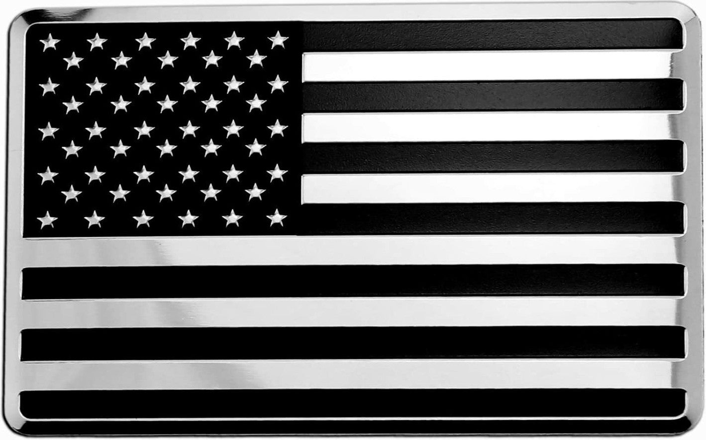 Car side fender rear trunk badge decal chrome black American flag for Chevrolet 1x