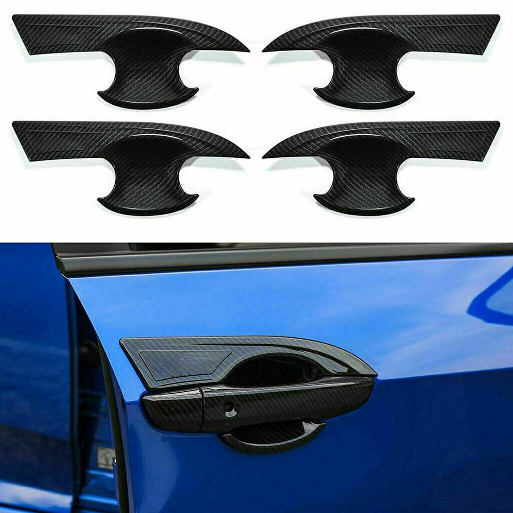 4PCS Carbon Fiber Exterior Door Handle Bowl Cover Trim for Honda for Civic 19-2021