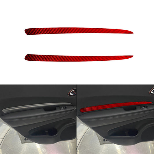 2pcs Red Carbon Fiber Rear Door Side Door Cover Trim for Dodge Durango 2014-2020